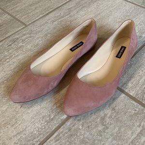 NINE WEST blush pink suede ballet flats 8M like new
